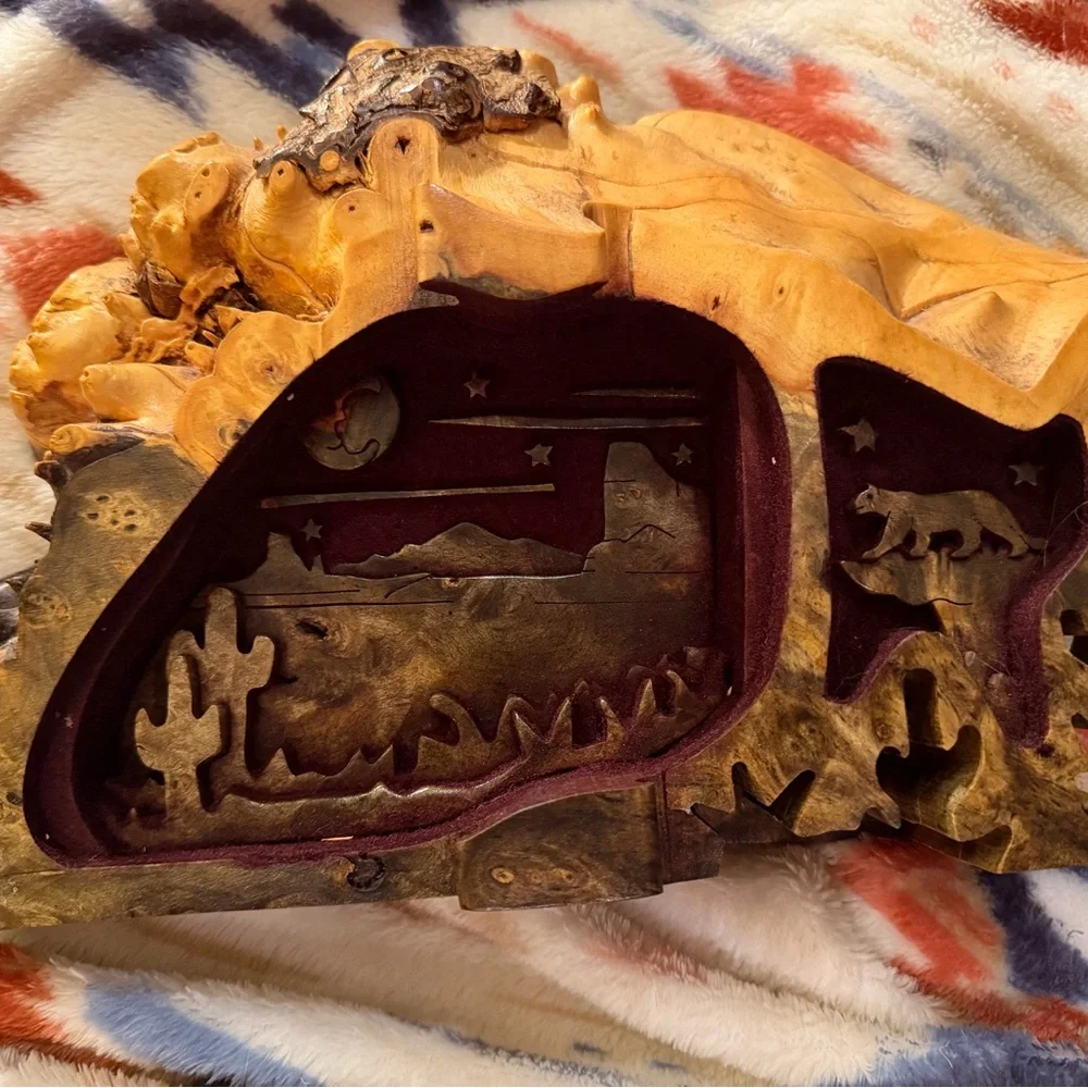 South Western Cowboy table art work puzzle box - Picture 3 of 12